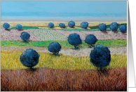 Happy Birthday - Blue Trees and Fields card
