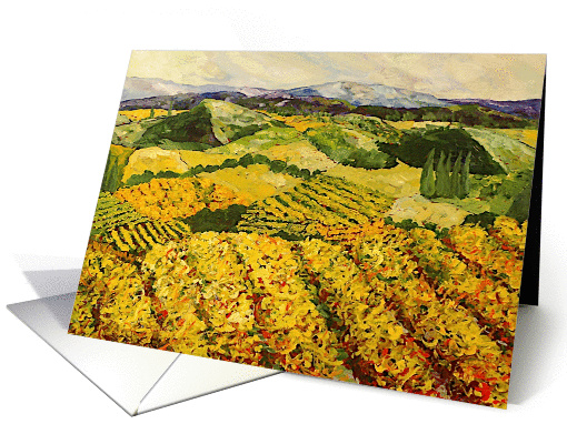 All Occasion Blank Note Card - Golden Fields and Mountains card