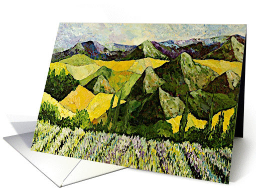 All Occasion Blank Note Card - Flowers and Rocky Hills card (1116102)