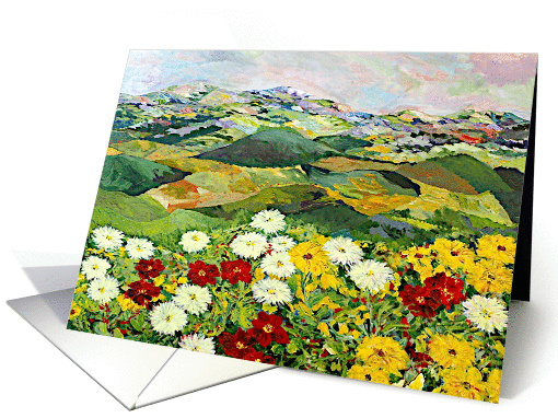 All Occasion Blank Note Card - Summer Red, White, and Yellow card