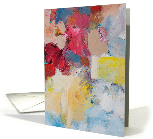 Blank Note Card, Light Colored Abstract Art card (1116634)
