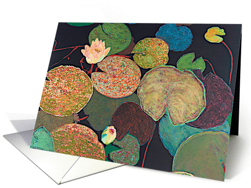 Two Pink Water Lilies Blank card (1117242)