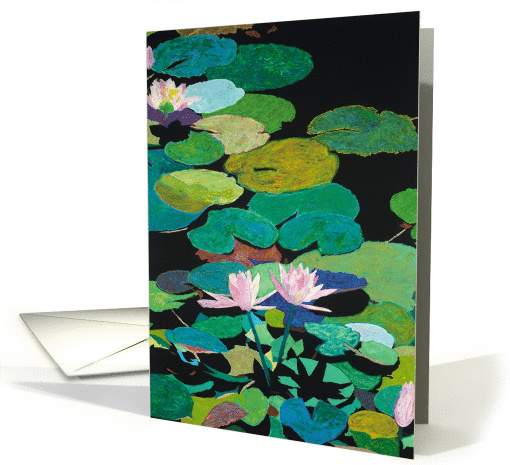 Four Pink Water Lilies - Blank card (1117246)