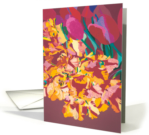 Red & Yellow Tulips - Blank card (1117332)
