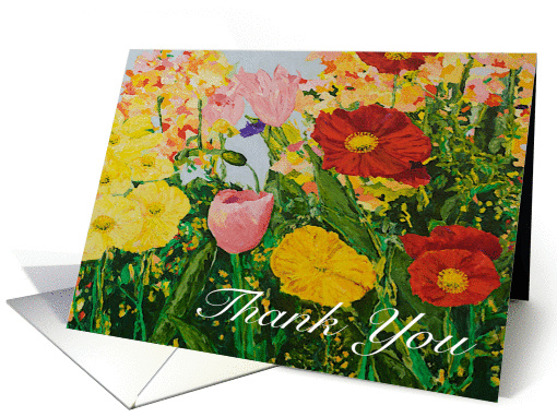 Thank You - Poppies and Tulips card (1118722)