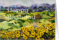 Happy Birthday - A Field of Sunflowers card