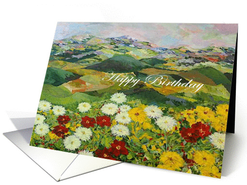 Happy Birthday - Red, Yellow, and White Flowers card (1119014)