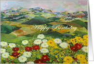 Happy Birthday - Red, Yellow, and White Flowers card