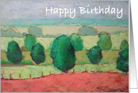 Happy Birthday - Trees and Red Hill card