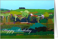 Country Farm Landscape - Happy Birthday Card