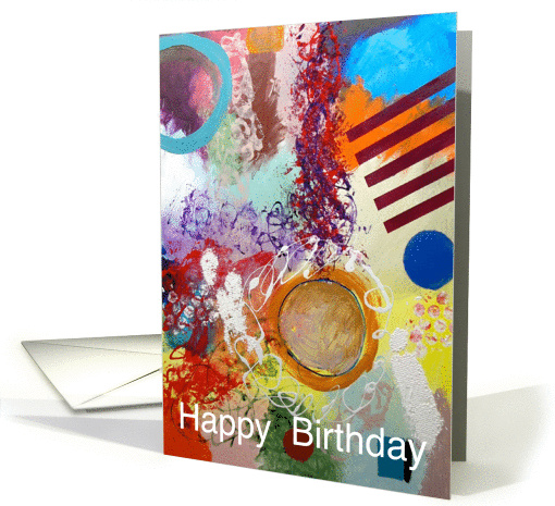 Warm Geo Abstract - Happy Birthday card (1119546)