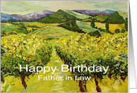 Vineyard & Mountains - Happy Birthday Card for Father in Law card