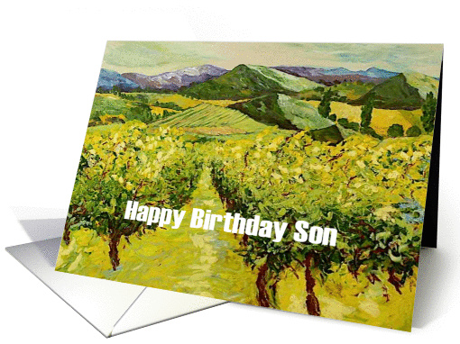 Vineyard & Mountains - Happy Birthday Card for Son card (1120076)