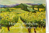 Vineyard & Mountains - Happy Birthday Card for Grandnephew card