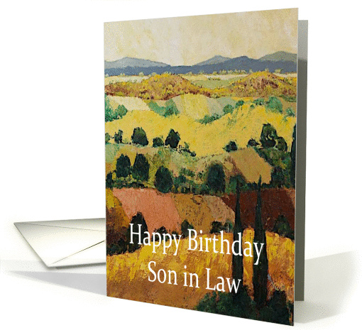 Vineyard & Mountains - Happy Birthday Card for Son in Law card