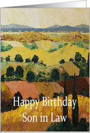 Vineyard & Mountains - Happy Birthday Card for Son in Law card