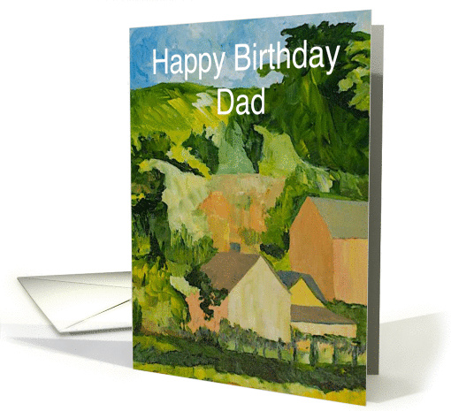 Farm and Hill - Happy Birthday Card for Dad card (1120172)
