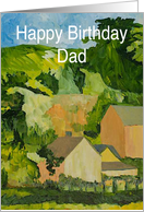 Farm and Hill - Happy Birthday Card for Dad card