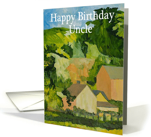 Farm and Hill - Happy Birthday Card for Uncle card (1120184)