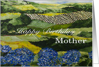 Blue Flowers /Landscape - Happy Birthday Card for Mother card
