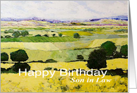 Yellow and Green Landscape - Happy Birthday Card for Son in Law card