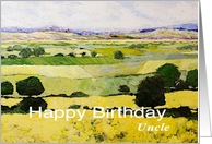 Yellow and Green Landscape - Happy Birthday Card for Uncle card
