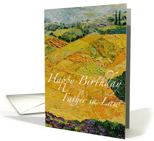 Yellow Hill & Fields Landscape - Happy Birthday Card for... (1121324)