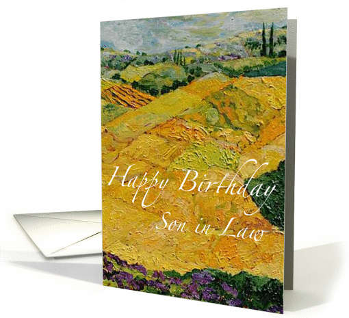 Yellow Hill & Fields Landscape - Happy Birthday Card for... (1121356)