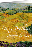 Yellow Hill & Fields Landscape -Happy Birthday Card for Brother in Law card