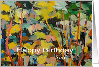 Abstract Landscape - Happy Birthday Card for Son card