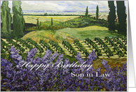 Vineyard/Wildflowers /Trees Landscape-Happy Birthday Son in Law card