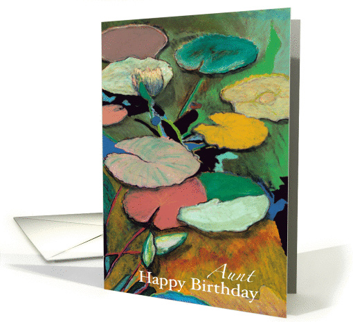 Water Lily and Pods -Happy Birthday Aunt card (1122252)