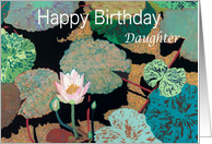 Pink Water Lily and Pods -Happy Birthday Daughter card