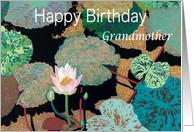 Pink Water Lily and Pods -Happy Birthday Grandmother card