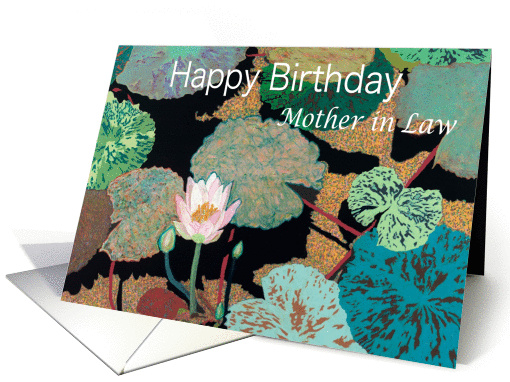 Pink Water Lily and Pods -Happy Birthday Mother in Law card (1122368)