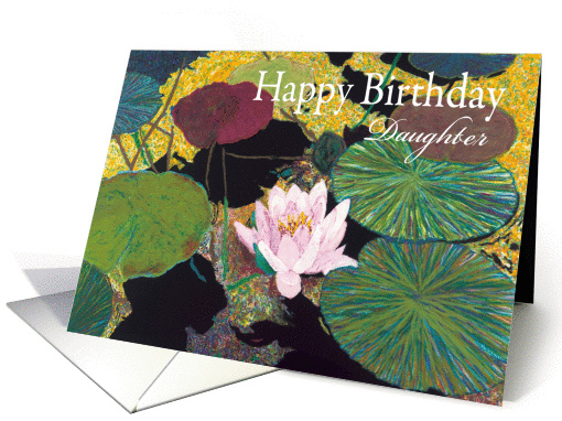 Pink Water Lily and Pods-Happy Birthday Daughter card (1123508)