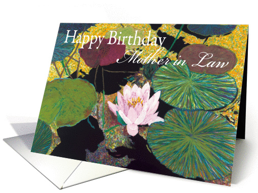 Pink Water Lily and Pods-Happy Birthday Mother in Law card (1123538)