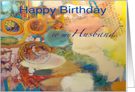 Colorful Abstract Painting - Happy Birthday Husband card