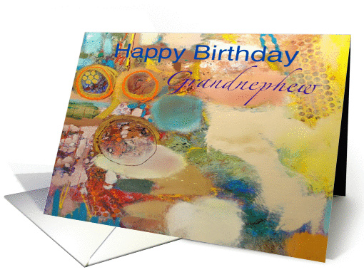 Colorful Abstract Painting - Happy Birthday Grandnephew card (1123706)