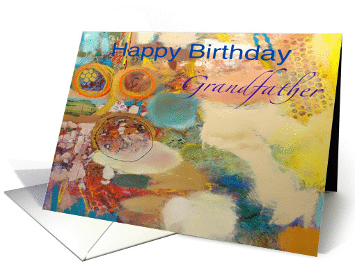 Colorful Abstract Painting - Happy Birthday Grandfather card (1123712)