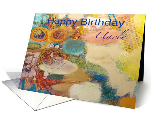 Colorful Abstract Painting - Happy Birthday Uncle card (1123714)