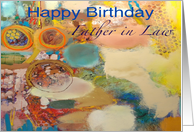 Colorful Abstract Painting - Happy Birthday Father in Law card