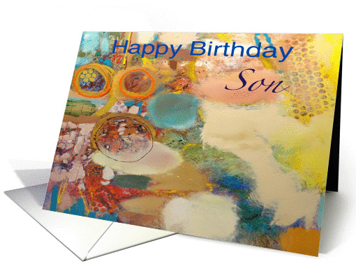 Colorful Abstract Painting - Happy Birthday Son card (1123730)