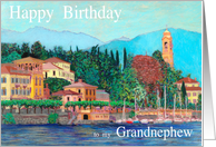 A small village on Lake Como Italy - Happy Birthday Grandnephew card