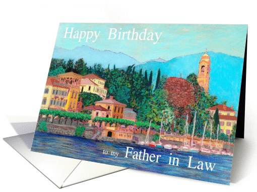 A small village on Lake Como Italy - Happy Birthday Father in Law card