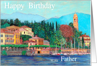 A small village on Lake Como Italy - Happy Birthday Father card