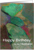 Colorful rocks piled on top of other rocks - Happy Birthday Husband card