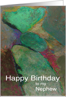 Colorful rocks piled on top of other rocks-Happy Birthday Nephew card