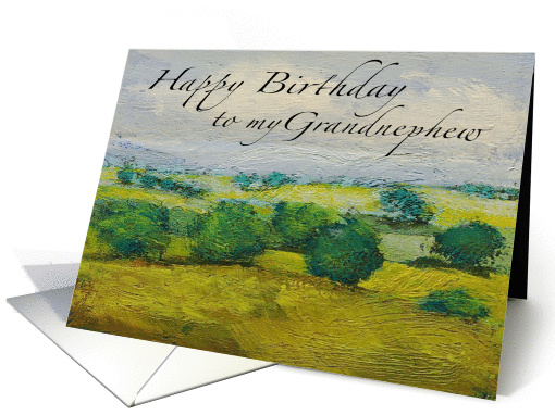 Landscape with trees - Happy Birthday Grandnephew card (1124758)