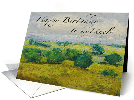 Landscape with trees - Happy Birthday Uncle card (1124780)